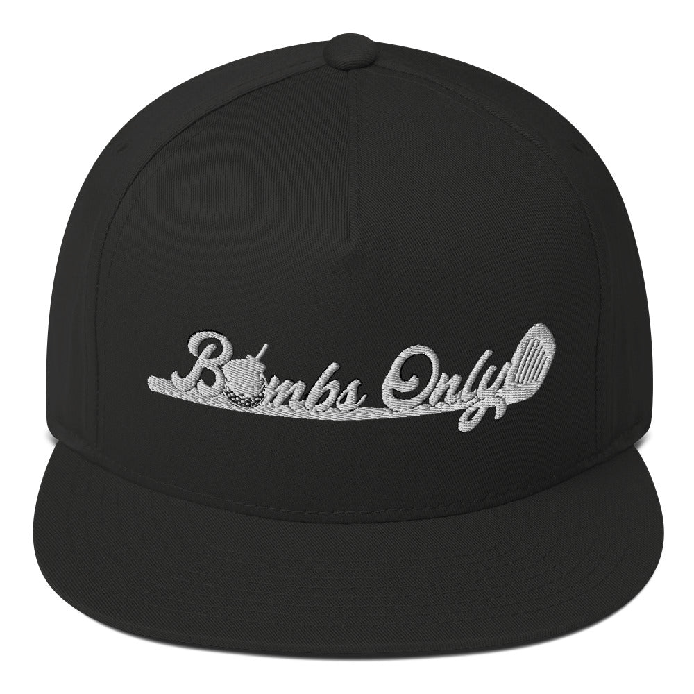 Bombs Only Golf Apparel - Classic Flat Bill Snapback Cap - Adjustable Hat