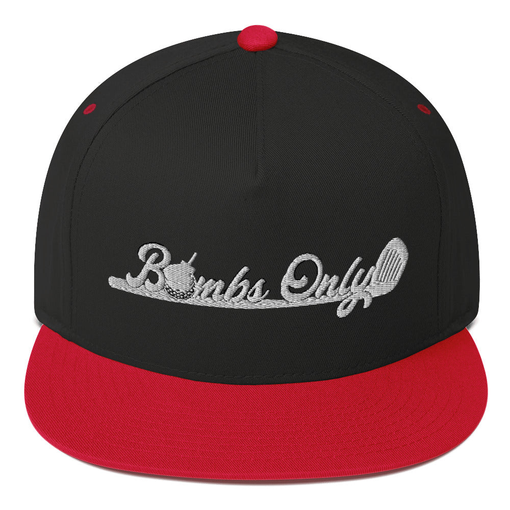 Bombs Only Golf Apparel - Classic Flat Bill Snapback Cap - Adjustable Hat