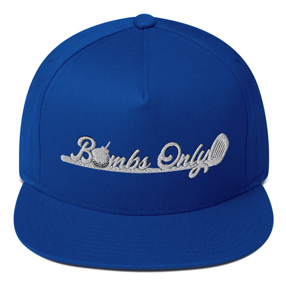 Bombs Only Golf Apparel - Classic Flat Bill Snapback Cap - Adjustable Hat