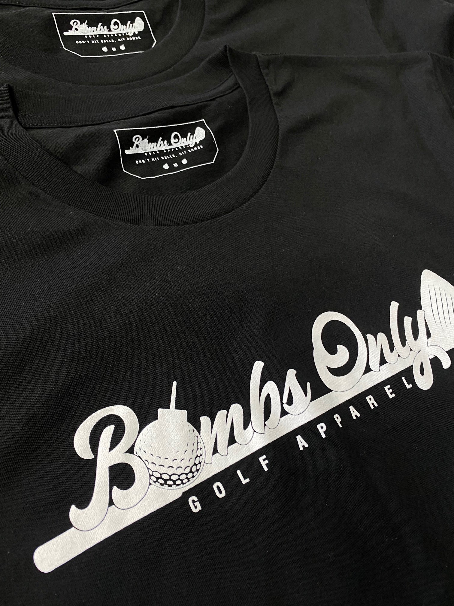 Bombs Only Golf Apparel - Ultra Black Premium Golf T-Shirt