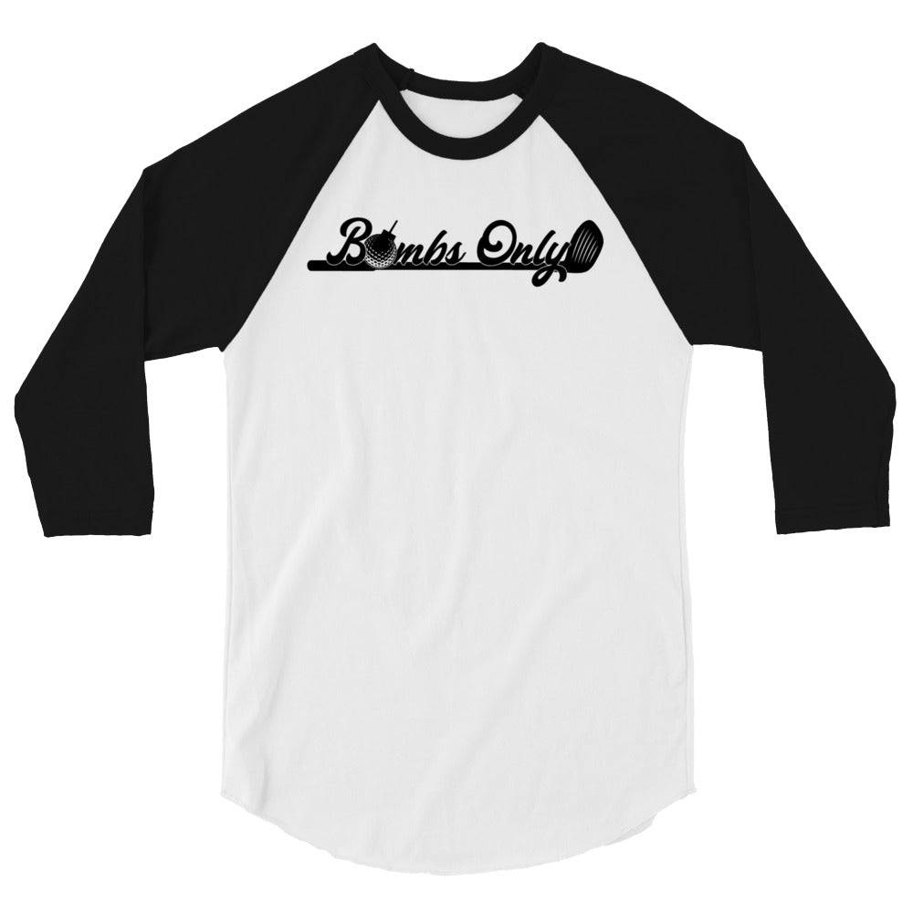 Bombs Only Golf Apparel - 3/4 Sleeve Raglan Baseball T-Shirt