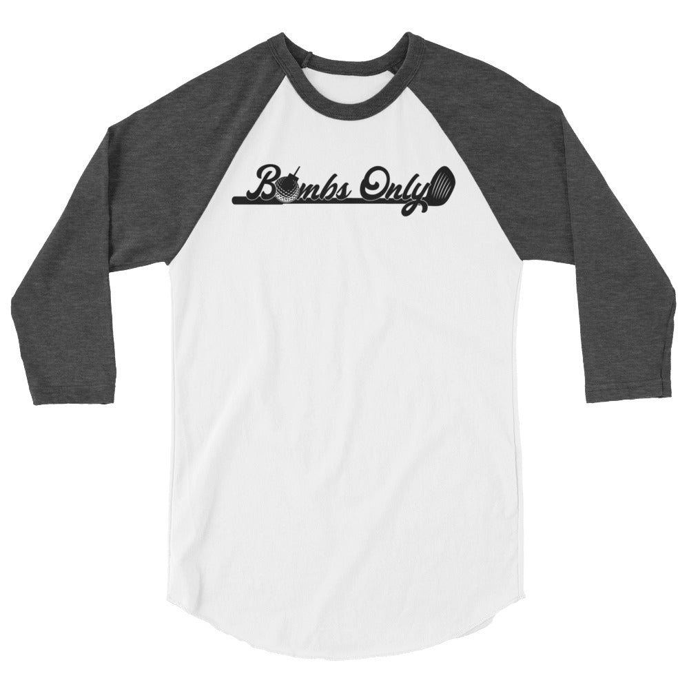 Bombs Only Golf Apparel - 3/4 Sleeve Raglan Baseball T-Shirt