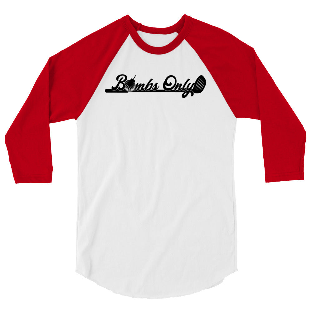 Bombs Only Golf Apparel - 3/4 Sleeve Raglan Baseball T-Shirt